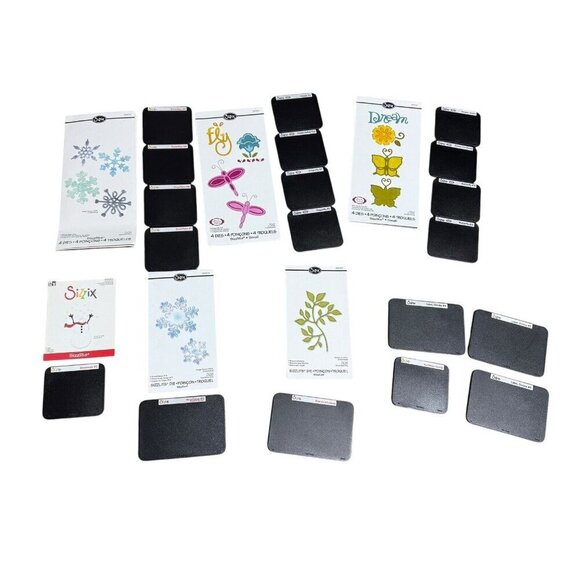 Sizzix Sizzlits Die Set Lot Snowman Snowflakes Branch Dragonfly Butterfly More - Picture 1 of 8